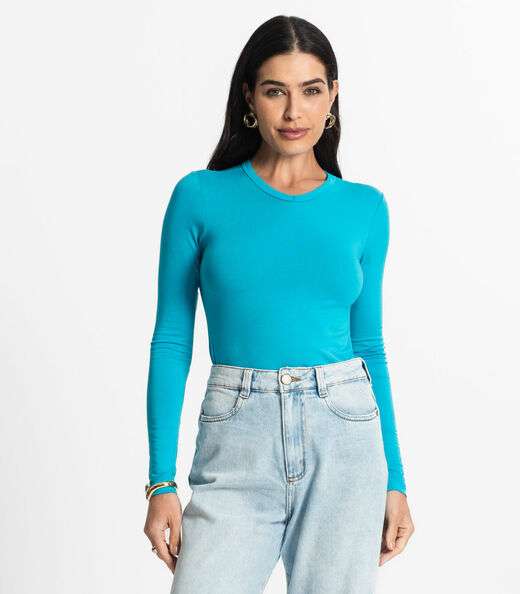 Image_Blusa Manga Longa Decote V Básica Select Azul