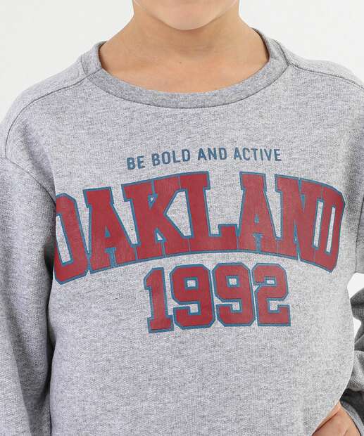 Casaco Infantil Moletinho Estampada Marisa Tam 4 a 10 Cinza