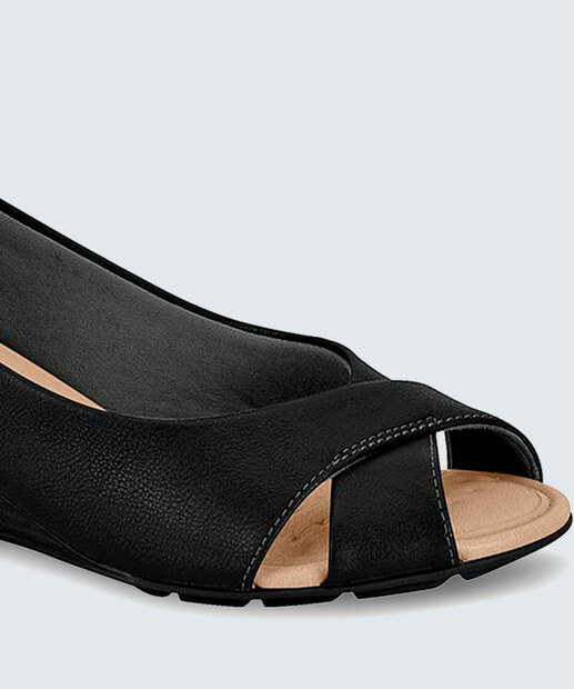 Peep Toe Feminino Salto Anabela Tiras Modare 