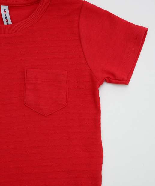 Camiseta Infantil Textura Bolso MR Tam 1 a 3
