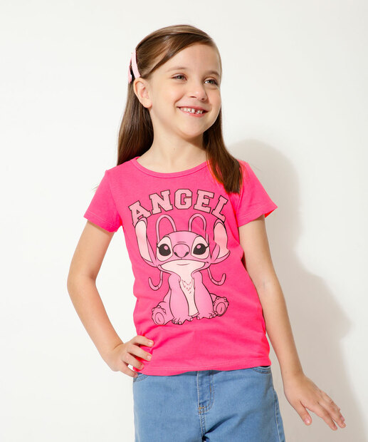 Camiseta Infantil Estampa Stitch Disney Tam 4 a 10