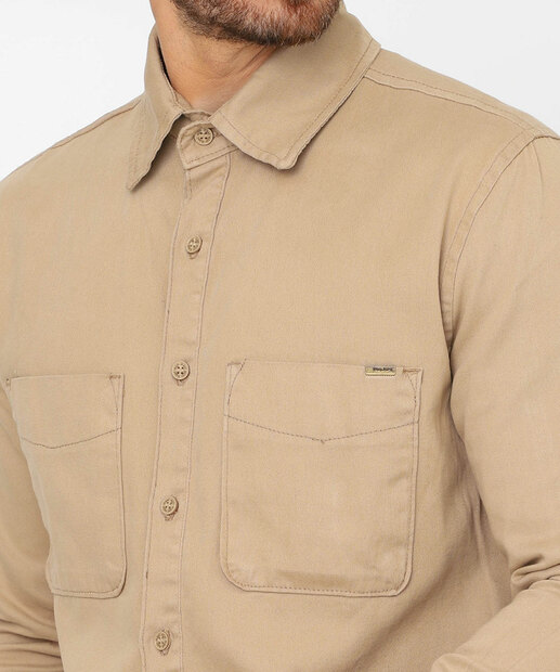 Camisa Masculina Manga Longa Marisa Bege