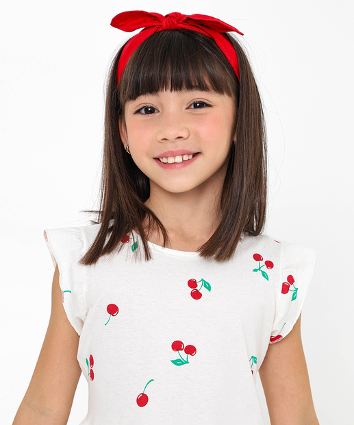 Vestido Infantil Três Marias Cerejas Marisa Tam 4 a 10 Off White