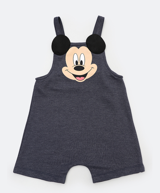Jardineira Infantil Mickey Disney Tam 1 a 3 Azul
