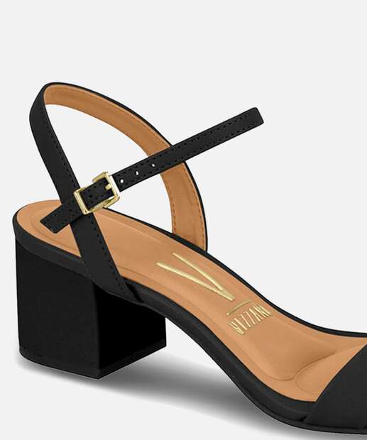 Sandália Salto Grosso Feminina Tiras Vizzano