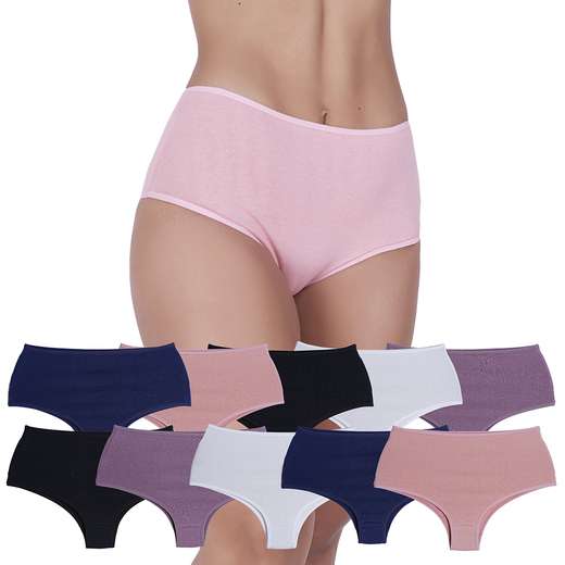 Image_Kit 10 Calcinhas Elegância Algodão Concept Lingerie Multicolorido