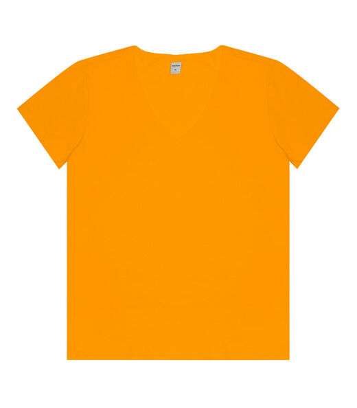 Blusa Feminina Manga Curta Decote V Rovitex Amarelo