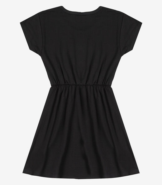 Vestido Curto Infantil Em Molecotton Select Preto