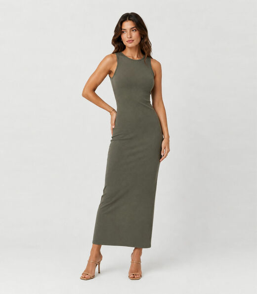 Image_Vestido Midi Feminino Em Ribana Infinita Cor Verde