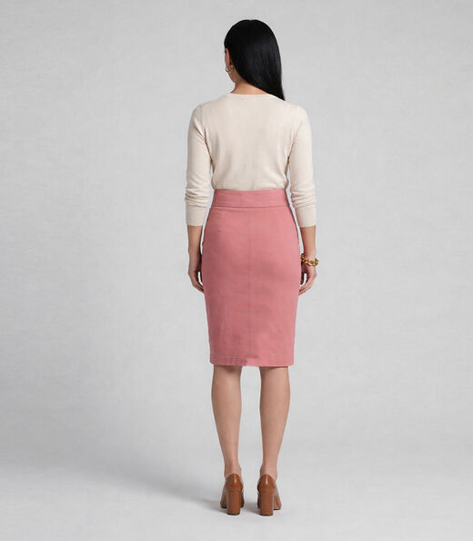 Saia Feminina Bengaline Renaluci Rosa