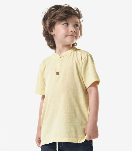 Camiseta Infantil  Masculina Meia Malha Trick Nick Amarelo