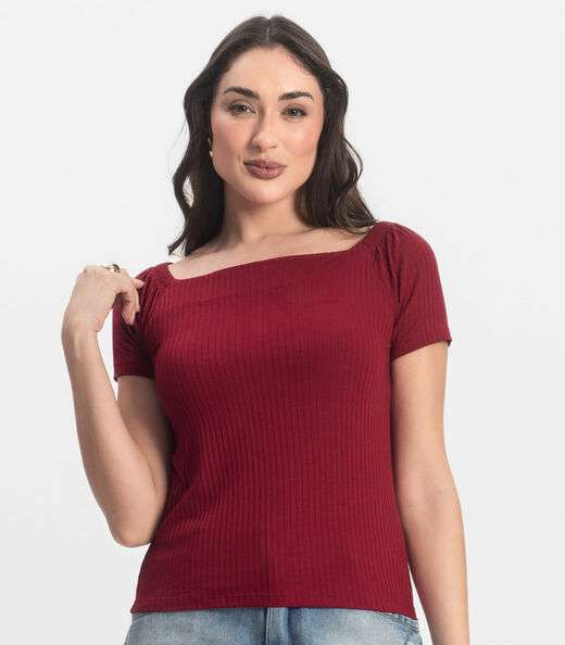 Blusa Feminina Canelada Infinita Cor Vermelho