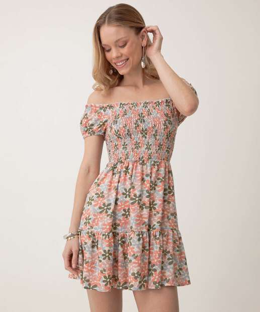 Vestido Feminino Ciganinha Estampa Flores Marisa