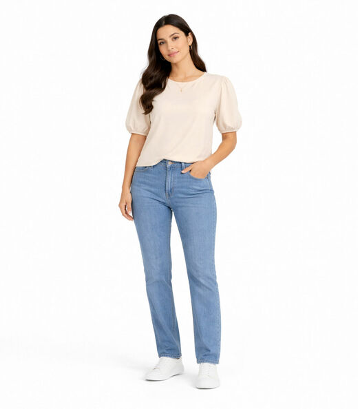 Blusa Feminina Manga Com Volume Infinita Cor Marrom