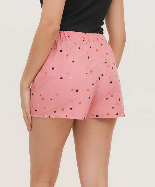 Short Cintura Alta Feminino Estampa Poá Marisa