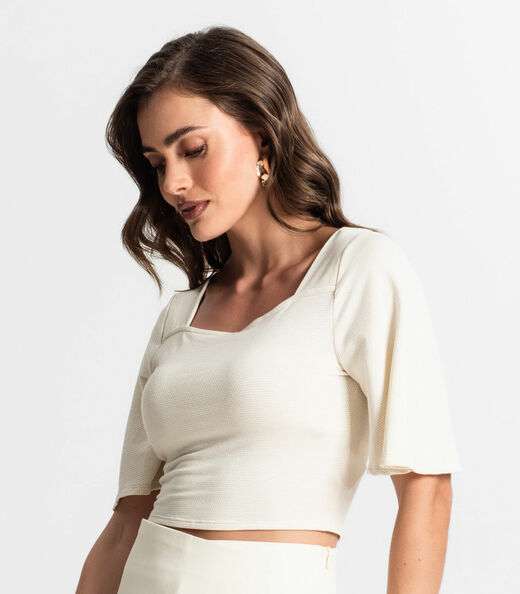 Blusa Cropped Endless Bege