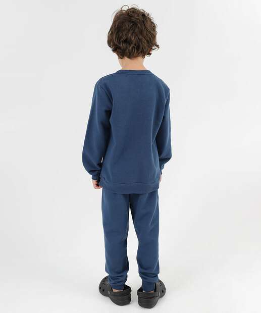 Conjunto Infantil Moletinho Sonic Tam 4 a 10 Azul