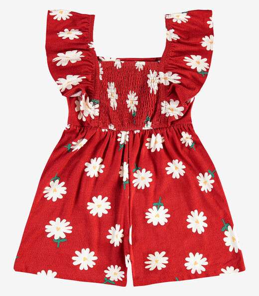 Macaquinho Visco Maquinetada Feminino Rovi Kids Vermelho