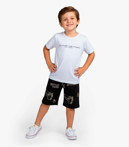 Conjunto Infantil Camiseta e Bermuda Select Preto