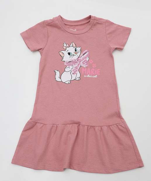 Image_Vestido Infantil Moletinho Babado Marie Disney Tam 1 a 3 Rosa