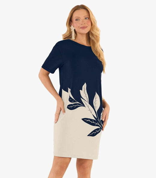 Image_Vestido Feminino Curto Molecotton Viscose Rovitex Azul