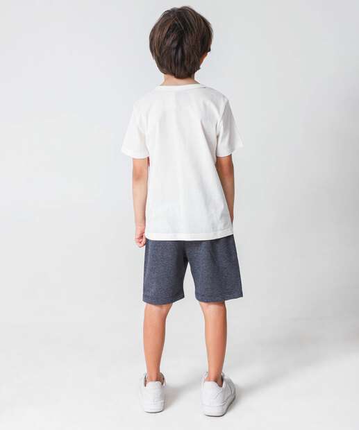 Conjunto Infantil Manga Curta Sonic Tam 4 a 10 Off White