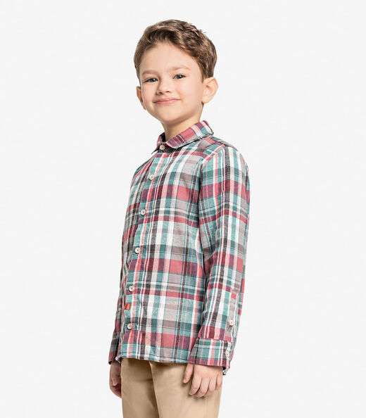 Camisa Infantil Manga Longa Xadrez Trick Nick Preto