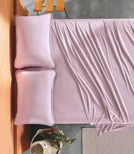 Jogo de Cama King Malha Fio Penteado Altenburg Rosa