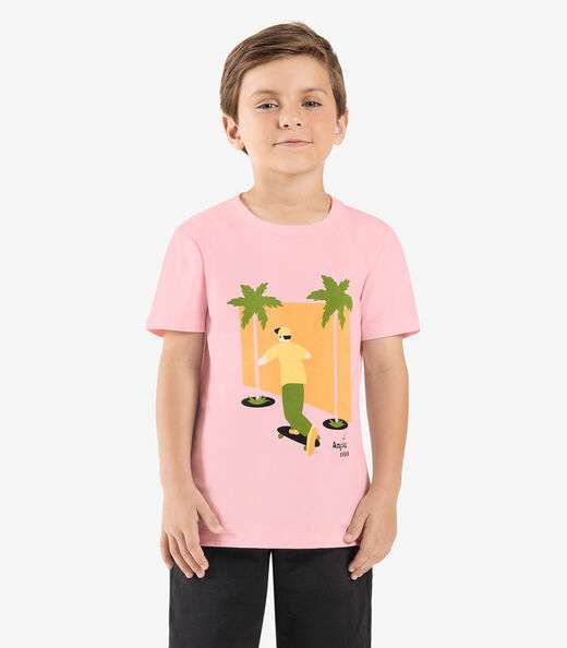 Image_Camiseta Infantil Manga Curta Rovi Kids Rosa