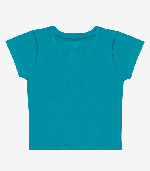 Blusa Básica Infantil Manga Curta Lisa Soletex Verde