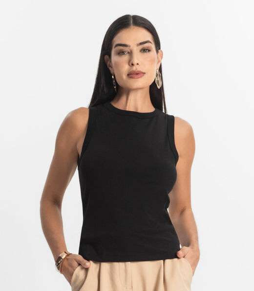 Regata Básica Feminina Rovitex Preto