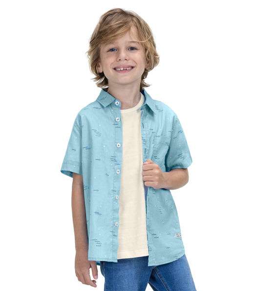 Camisa Infantil Menino Estampada Trick Nick Azul