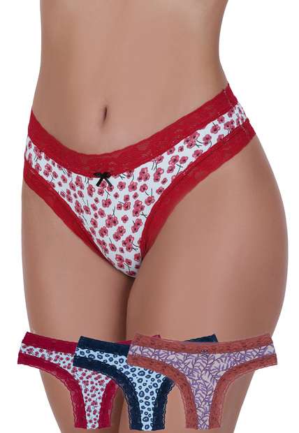 Image_Kit 3 Calcinhas Déborah Fio Microfibra Concept Lingerie Multicolorido