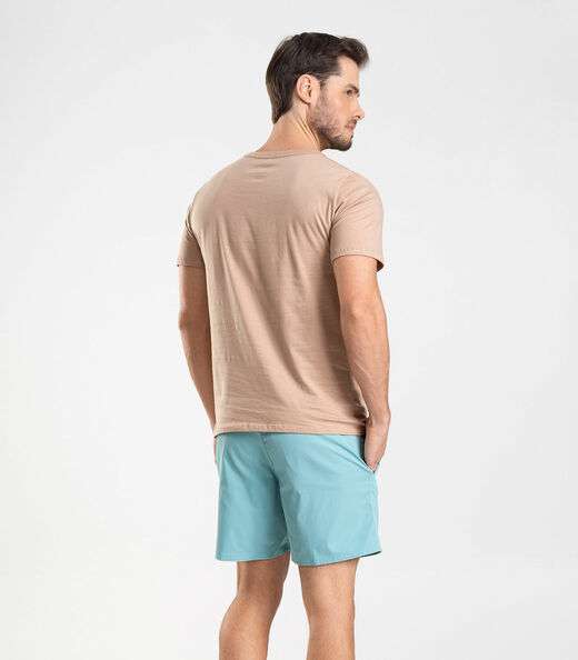 Bermuda Masculina De Microfibra Sarjada Long Bong Azul