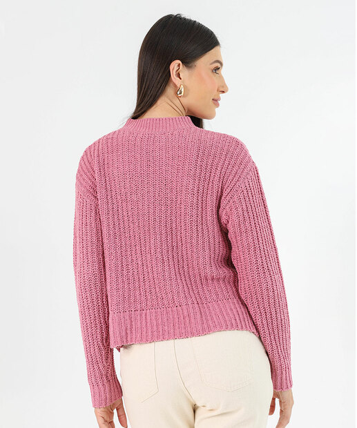 Suéter Feminino Chenille Marisa Rosa