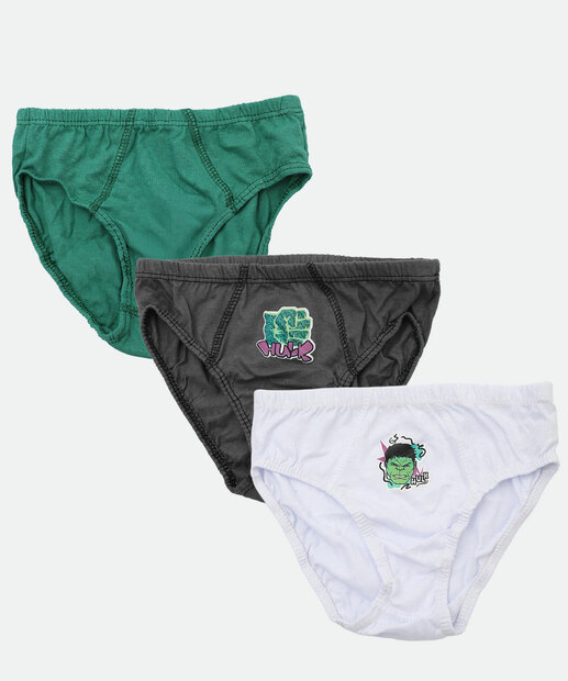 Image_Kit 3 Cuecas Infantil Hulk Marvel Tam 2 a 12 Verde