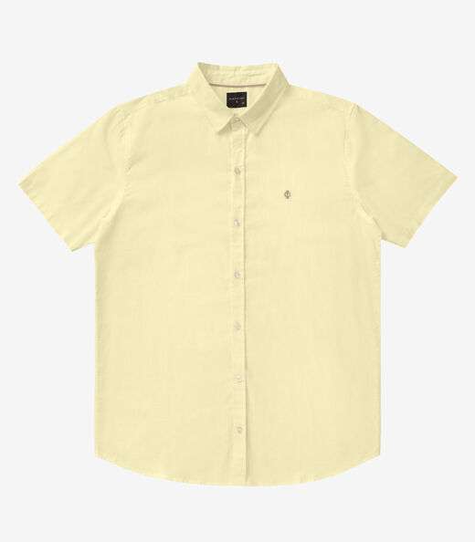 Camisa Masculina Tricoline Diametro Amarelo
