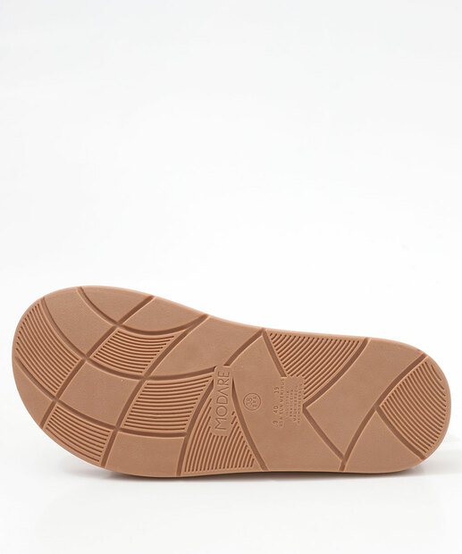 Sandália Feminina Rasteira Pedras Sintéticas Modare Bege