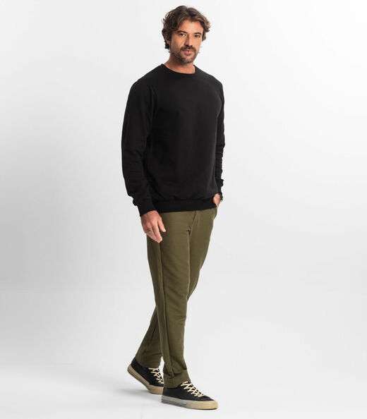 Blusão Masculino Plus Size Moletom Básico Diametro Preto