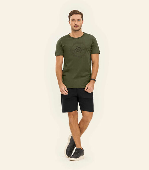 Camiseta Meia Malha Masculina Diametro Verde