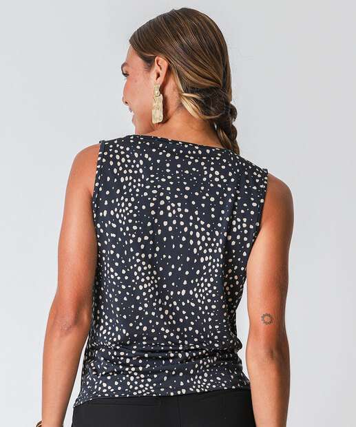 Blusa Feminina Degagê Estampa Poá Marisa Preto