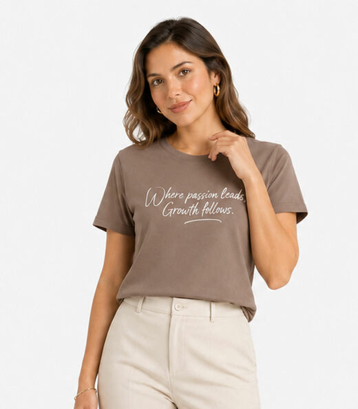 Image_Blusa Feminina  Molicotton E Estampa Infinita Cor Marrom