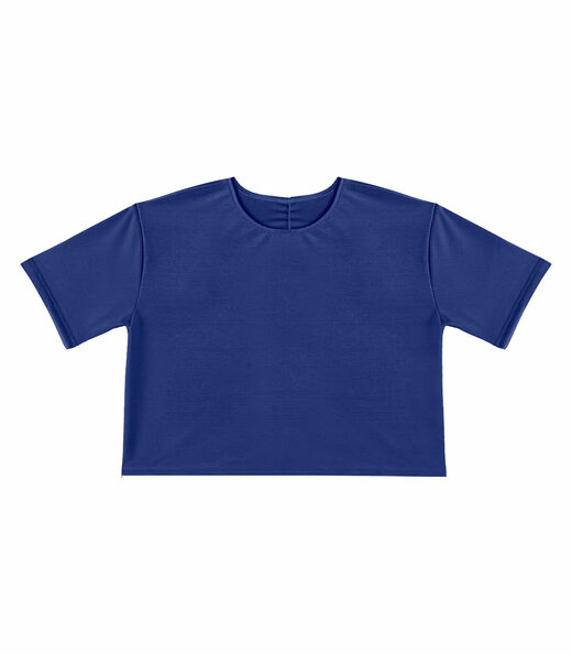 Blusa Feminina Básica Malha Suplex Infinita Cor Azul