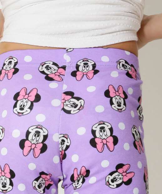 Calça Infantil Legging Estampa Minnie Disney Tam 4 a 10
