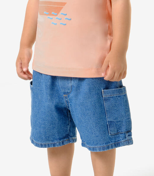 Conjunto Infantil  Camiseta Com Bermuda Trick Nick Rosa