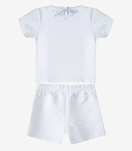 Conjunto Infantil Feminino Blusa E Shorts Select Branco