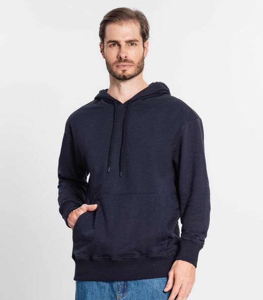 Blusão Básico Com Capuz Rovitex Azul Marinho