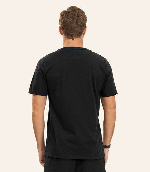 Camiseta Masculina Meia Malha Diametro Preto