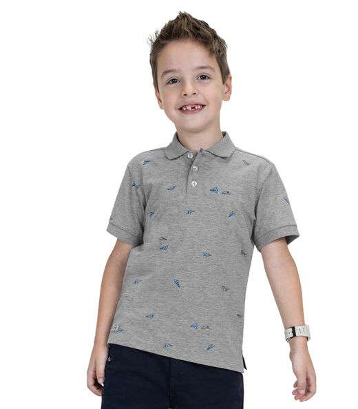 Image_Camisa Polo Infantil Masculina Cotton Trick Nick Cinza