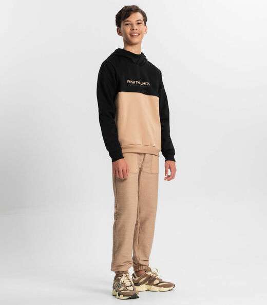 Moletom Juvenil Menino Com Capuz Minty Preto